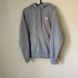 Nike Gray Pullover Hoodie with White Logo Medium
